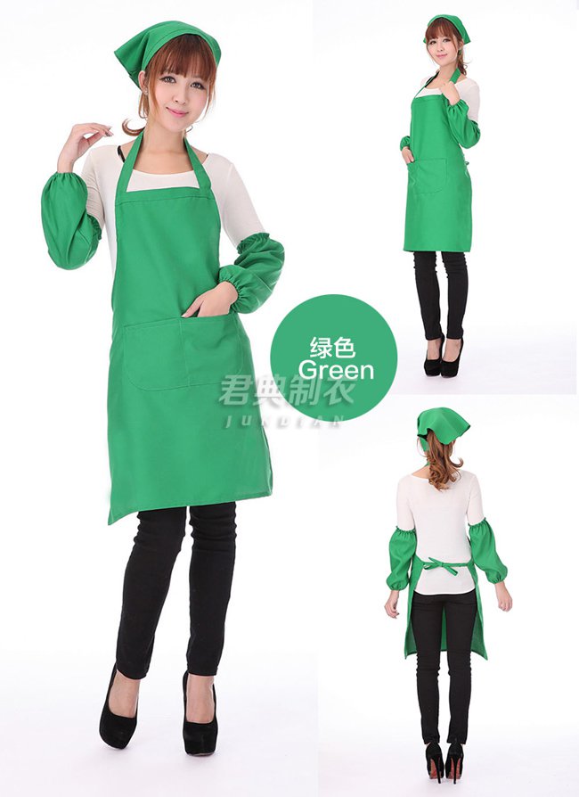 绿色咖啡厅围裙2