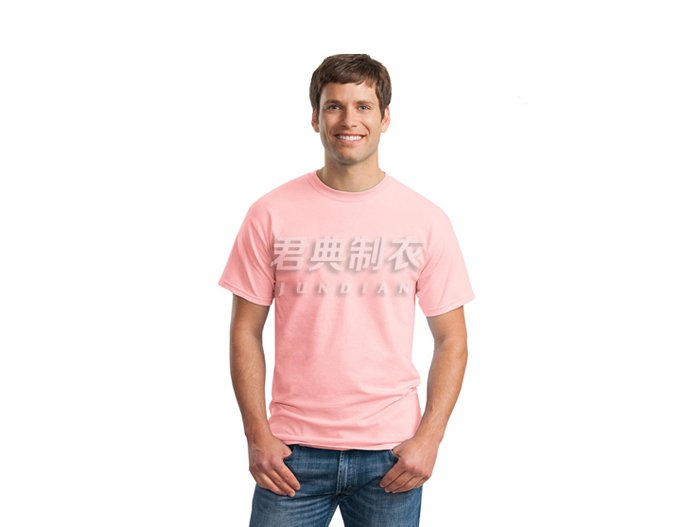 粉红色纯棉空白文化衫