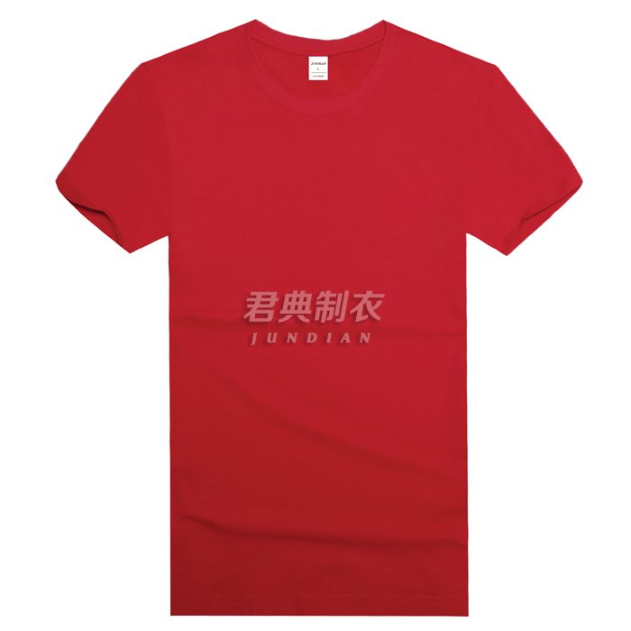 精品红色莱卡棉T恤衫