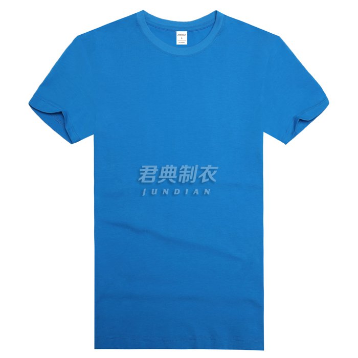 蓝色莱卡棉T恤
