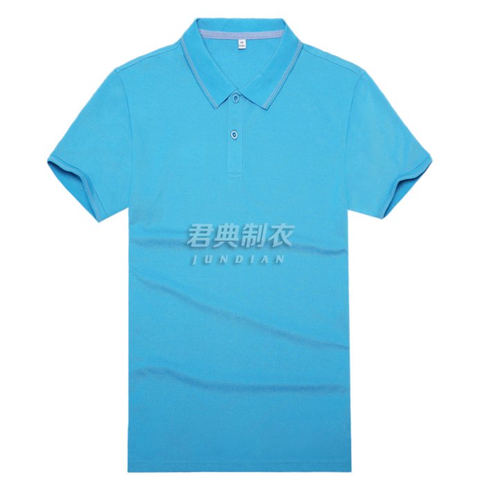湖蓝色竹炭纤维T恤